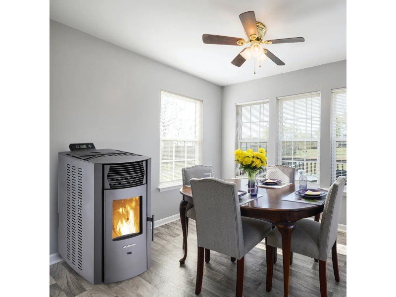 SCHENGER HP51 Pelletofen 8,8 kW – vollautomatisch mit WLAN und Fernbedienung, Schwarz – Bild 5