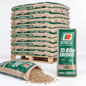 Van Roje Holzpellets Palette mit 65 Säcken à 15 kg (975 kg) – Nadelholz, ENplus A1, DINplus und PEFC