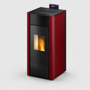 Freepoint Amaranto Pelletofen 8,5 kW – Stahl Bordeaux, vollautomatisch mit WLAN