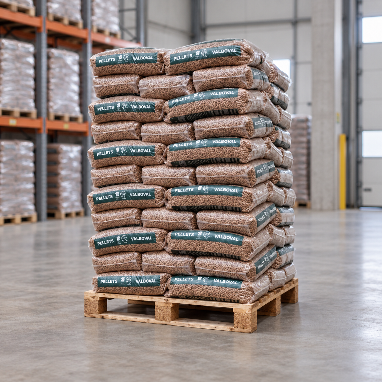 Valboval Holzpellets Palette mit 65 Säcken à 15 kg (975 kg) – 100 % Nadelholz, DINplus, Heizwert über 5 kWh/kg – Bild 3