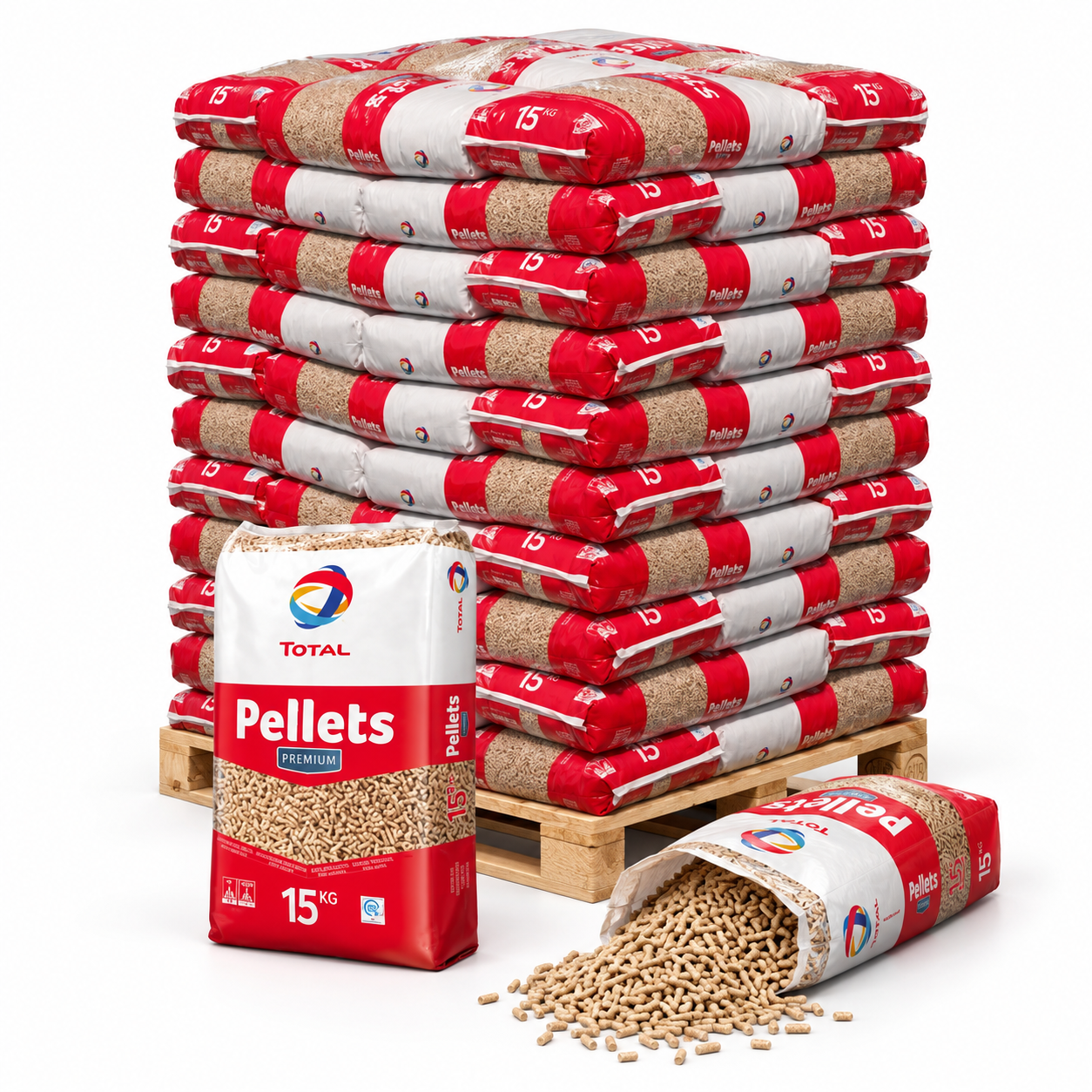 TotalEnergies Premium Holzpellets Palette mit 66 Säcken à 15 kg (990 kg) – DINplus – Bild 4