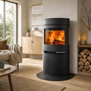 Aduro 21 Kaminofen 6,5 kW – Stahl Schwarz, breite Front mit Primärluftautomatik