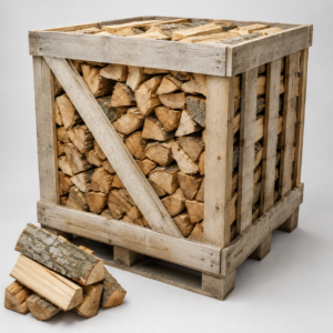 Kaminholz-Mix 1 Raummeter – naturbelassene Laubholzmischung, ofenfertig, Restfeuchte unter 25 %