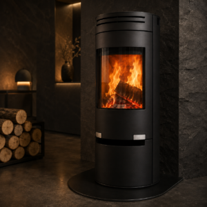Aduro 17 Kaminofen 7 kW – Stahl Schwarz mit Primärluftautomatik und gebogener Scheibe