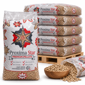 Proxima Star Holzpellets Palette mit 66 Säcken à 15 kg (990 kg) – 100 % Nadelholz