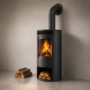 Justus Usedom 5 Kaminofen 5 kW – Stahl, kompakt mit prismatischer Scheibe