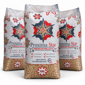 Proxima Star Holzpellets Palette mit 66 Säcken à 15 kg (990 kg) – 100 % Nadelholz