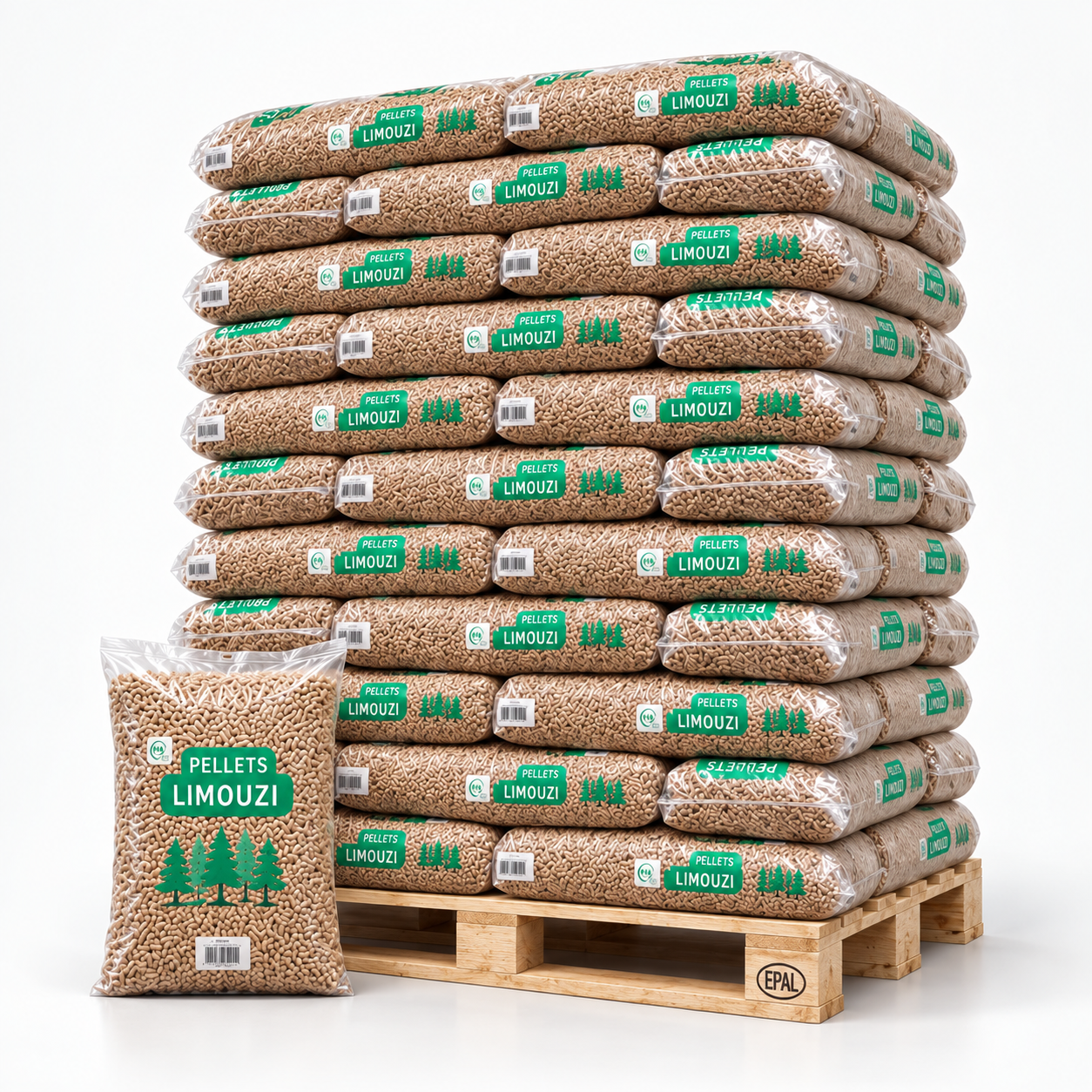 Holzpellets ohne Markennamen – Palette mit 65 Säcken à 15 kg (975 kg), 100 % Nadelholz, ENplus A1 – Bild 5