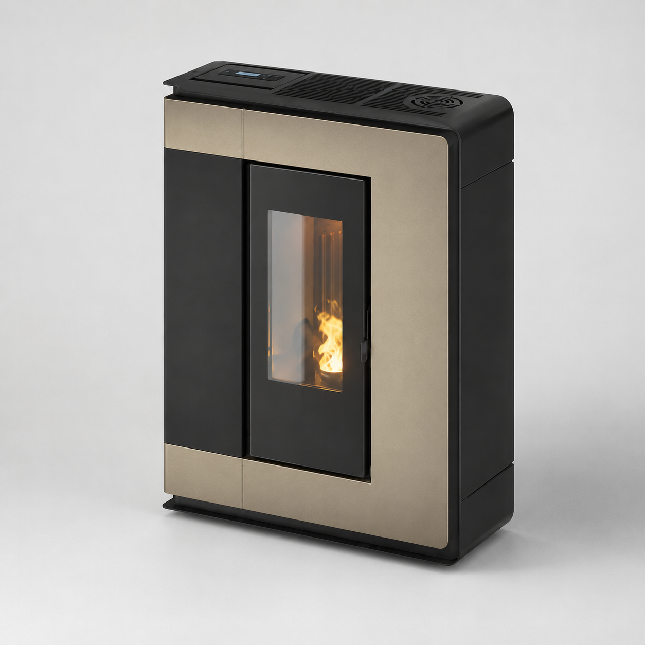 Freepoint Arco extra flacher Pelletofen 7 kW – Bronze, raumluftunabhängig mit Automatik – Bild 5
