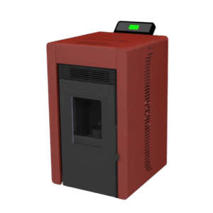 SCHENGER HLP3402 Pelletofen 5,5 kW – Rot, kompakt und vollautomatisch mit WLAN
