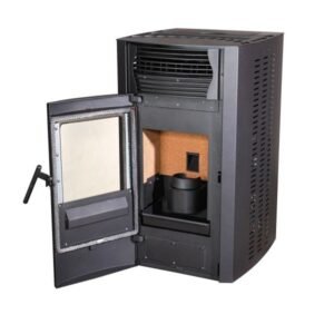 SCHENGER HP51 Pelletofen 8,8 kW – vollautomatisch mit WLAN und Fernbedienung, Schwarz