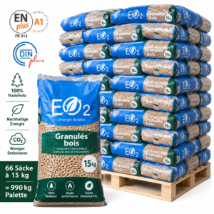 Butagaz Holzpellets Palette mit 66 Säcken à 15 kg – aus Sägemehl und Holzspänen, ohne Additive