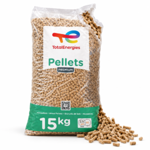 TotalEnergies Holzpellets 15-kg-Sack – 100 % Nadelholz, ENplus A1, Nettoheizwert mindestens 4,6 kWh/kg