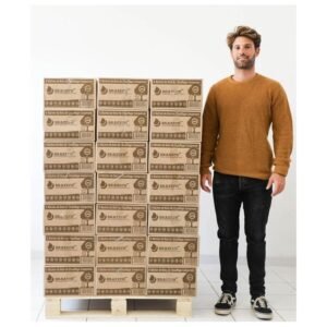 Holzbriketts aus Eiche und Buche – 100 % Laubholz, Palette mit 80 Kartons