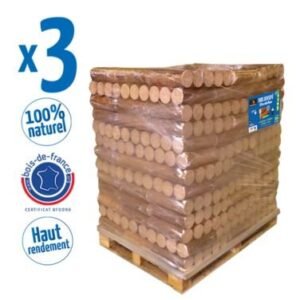 Woodstock Holzbriketts, 3 Paletten – je 104 Pakete zu 5 Briketts