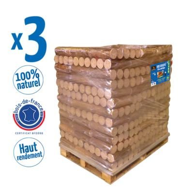 Woodstock Holzbriketts, 3 Paletten – je 104 Pakete zu 5 Briketts