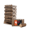 Heizfuxx Nestro XL Red Hartholzbriketts – 300-kg-Palette mit 30 Gebinden à 10 kg, FSC