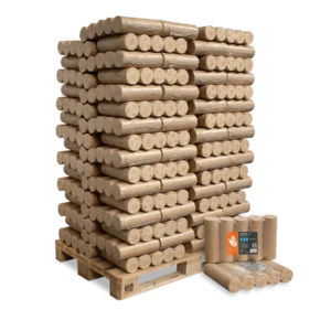Heizfuxx Nestro XL Blue Holzbriketts aus Nadelholz – Palette 96 × 10 kg (960 kg)