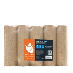Heizfuxx Nestro XL Blue Nadelholzbriketts – 960-kg-Palette mit 96 Gebinden à 10 kg