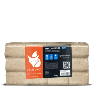 Heizfuxx RUF Original Blue Nadelholzbriketts – 300-kg-Palette, 30 Gebinde à 10 kg, FSC