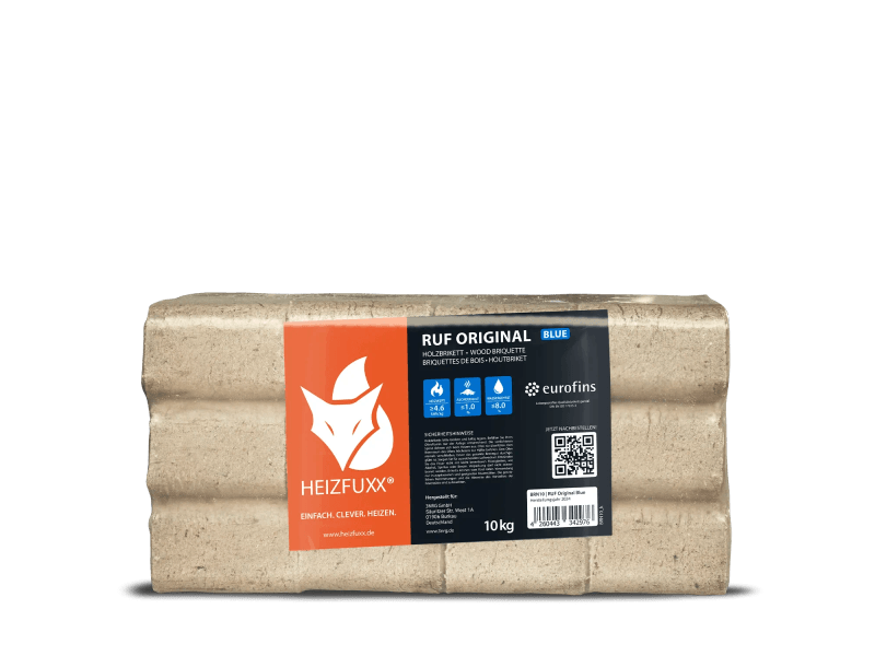 Heizfuxx RUF Original Blue Nadelholzbriketts – 300-kg-Palette, 30 Gebinde à 10 kg, FSC – Bild 4
