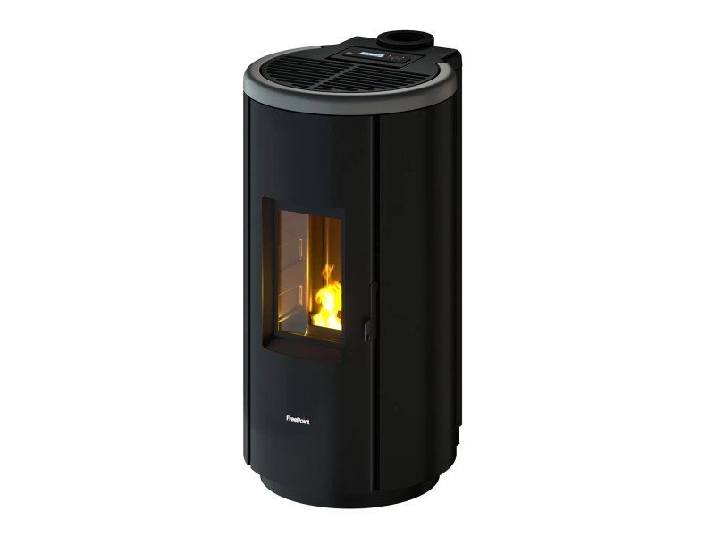Freepoint Chrome 7 Pelletofen 7 kW – Titangrau, raumluftunabhängig mit WLAN und Automatik