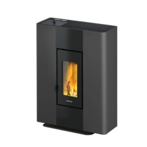 Freepoint Roxy Pelletofen 7 kW – Anthrazit, extra flach mit Fernbedienung und Automatik