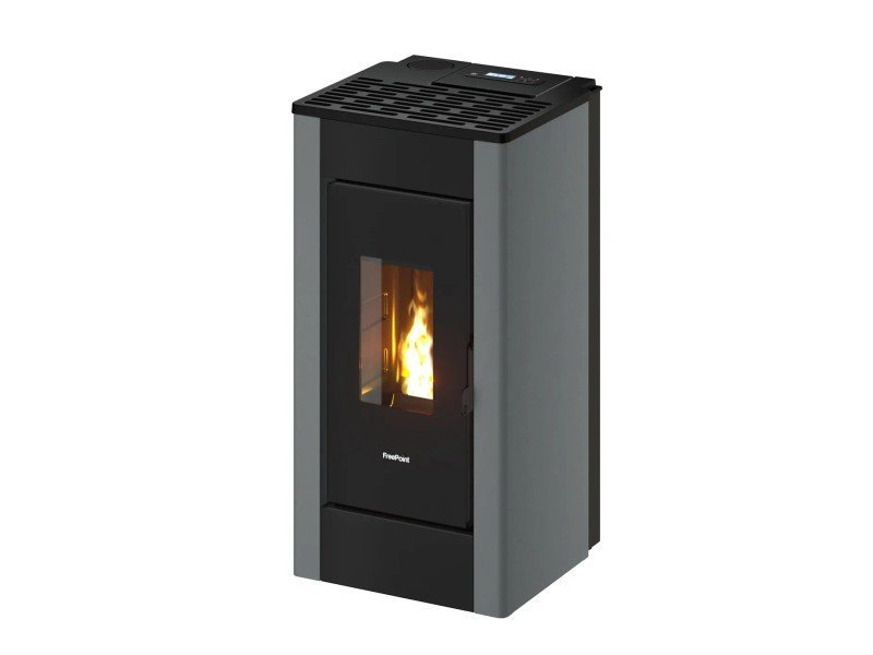 Freepoint Shar Pelletofen 7 kW – Titangrau, kompakt mit WLAN und Automatik