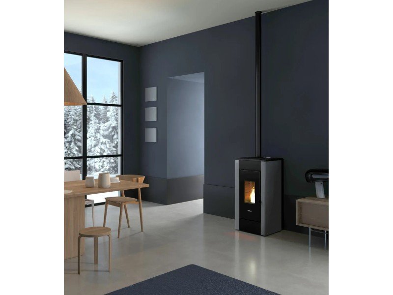 Freepoint Shar Pelletofen 7 kW – Titangrau, kompakt mit WLAN und Automatik – Bild 2
