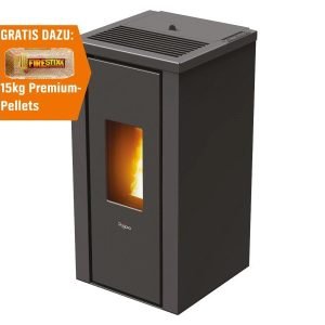PEGASO Vera Pelletofen 7 kW – Stahl Anthrazit mit Gussbrennraum und Automatik