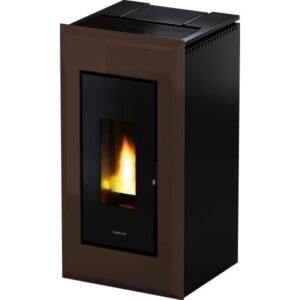 Freepoint Vega Pelletofen 10,5 kW – Braun, klassisch mit Guss-Brennraum, Automatik und Fernbedienung
