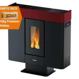 Freepoint Moon Pelletofen 10 kW – Bordeaux, extra flach mit WLAN-Steuerung und Automatik