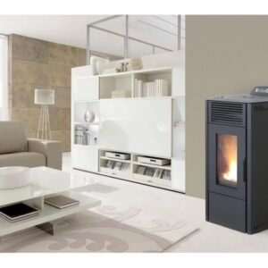 Rowi HPO 9/1 Ovale Nova Pelletofen 8,7 kW – Schwarz, raumluftunabhängig, für Räume bis 240 m³