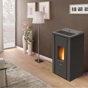 PEGASO Vera Pelletofen 7 kW – Stahl Anthrazit mit Gussbrennraum und Automatik