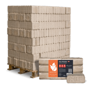Heizfuxx RUF Original Red Hartholzbriketts – 960-kg-Palette, rechteckige Form, FSC