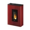 Freepoint Atri Pelletofen 4,9 kW – Bordeaux, extra flach und raumluftunabhängig mit Automatik