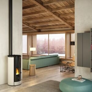 Freepoint Breeze Pelletofen 9,1 kW – Weiß, mit Automatik und WLAN-Steuerung