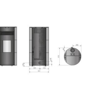 Justus Norta Pelletofen 8 kW – Taupe, raumluftunabhängig mit Vollautomatik und Fernbedienung