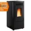 Firefix Ketty Pelletofen 6,3 kW – Schwarz, klassischer Zeitbrandofen mit Guss-Brennraum