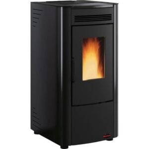 Firefix Ketty Pelletofen 6,3 kW – Schwarz, klassischer Zeitbrandofen mit Guss-Brennraum