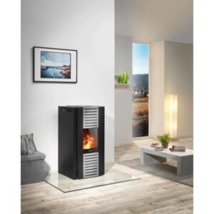 Justus Sirkos Aqua 2.0 wasserführender Pelletofen 9,4 kW – Schwarz, mit WiFi und Vollautomatik