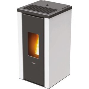 PEGASO Vera Pelletofen 7 kW – Stahl Weiß mit Gussbrennraum und Automatik