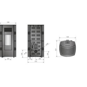 Justus Sia Pelletofen 8 kW – Schwarz-Grau, modern mit Vollautomatik und Fernbedienung