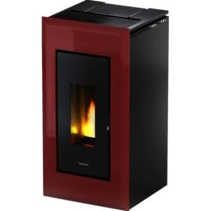Freepoint Vega Pelletofen 10,5 kW – Bordeaux, klassisch mit Guss-Brennraum, Automatik und Fernbedienung