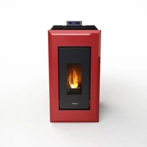 Freepoint Vega Pelletofen 10,5 kW – Bordeaux, klassisch mit Guss-Brennraum, Automatik und Fernbedienung