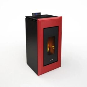 Freepoint Vega Pelletofen 10,5 kW – Bordeaux, klassisch mit Guss-Brennraum, Automatik und Fernbedienung