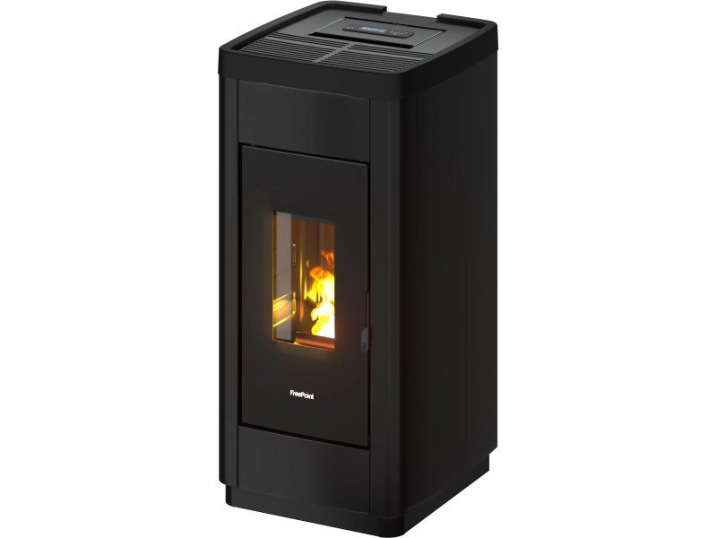 Freepoint LIFE Pelletofen 8,5 kW – Schwarz, raumluftunabhängig mit Automatik und WLAN