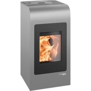 Haas+Sohn HSP 2.rounded Pelletofen 8 kW – Grau-Schwarz, raumluftunabhängig mit WLAN