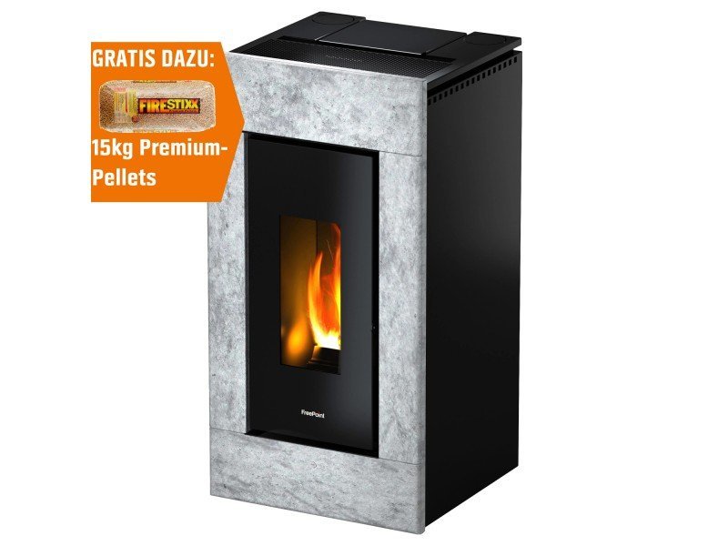 Freepoint Acce kompakter Pelletofen 7 kW – Naturstein-Optik, Automatik und Fernbedienung – Bild 4