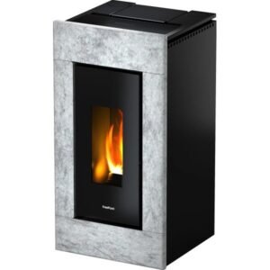 Freepoint Acce kompakter Pelletofen 7 kW – Naturstein-Optik, Automatik und Fernbedienung